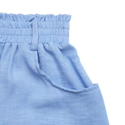 With Belt Skirt Summer Women Clothing Pocket Button Skirt