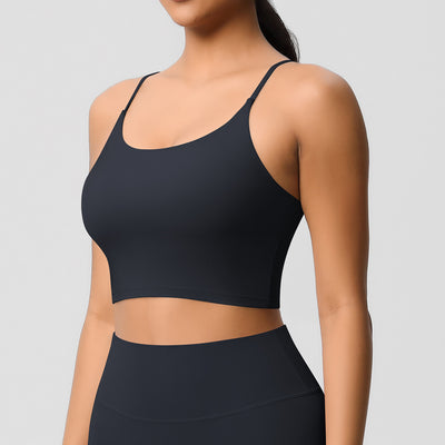 Yoga Jacket Sports Solid Color Underwear with Chest Pad Thin Strap Beauty Back Fitness Vest Camisole Yoga Clothes