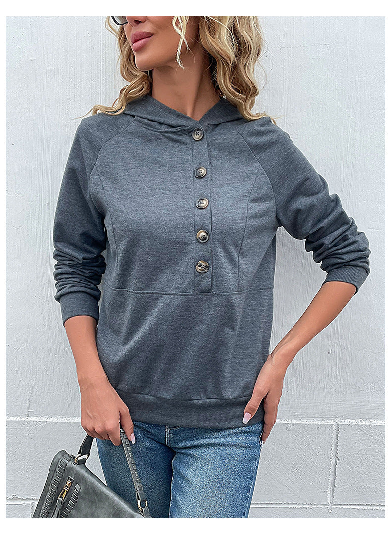 Autumn Winter Women Clothing Long Sleeve Solid Color Women Hoodie