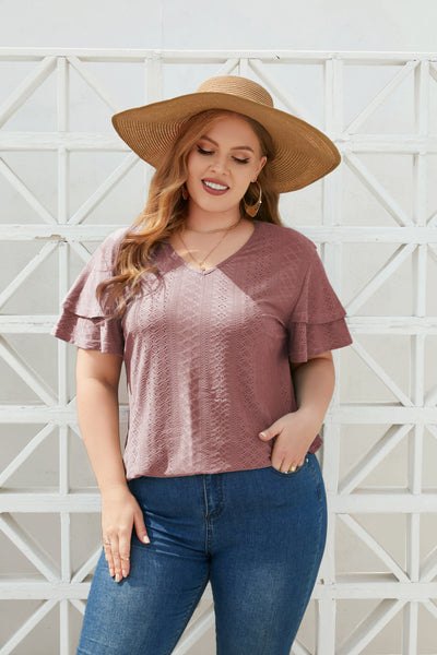 Spring Summer Women's Clothing Loose Fitting Casual T-shirt plus Size Women V neck Short Sleeve Office plus Size Top