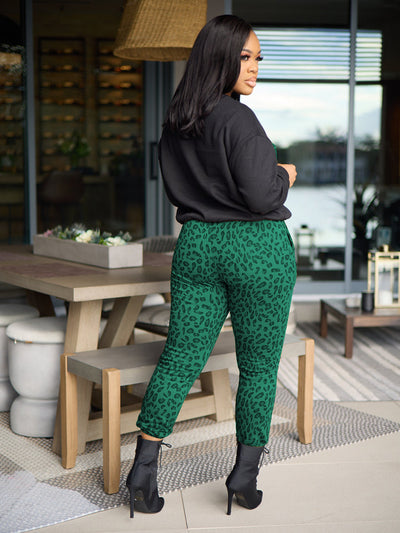 Plus Size Winter Women Clothing Leopard Print Long Sleeve Tight Suit