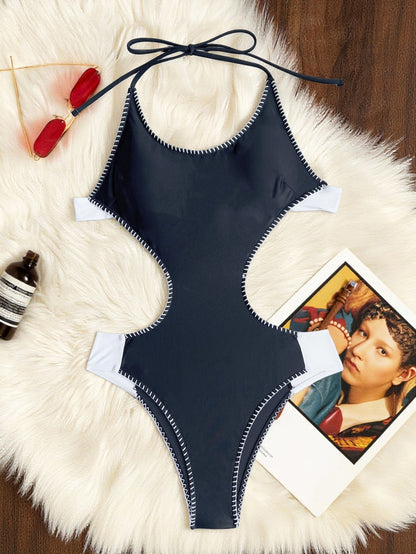 One Piece Swimsuit Banded Bikini Swimsuit Women Sexy Swimsuit Color Matching