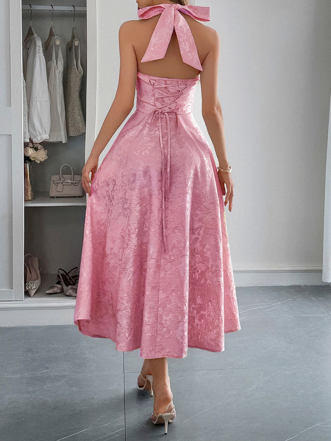 Elegant Elegant Halter Waist Maxi Dress Women Clothing Summer