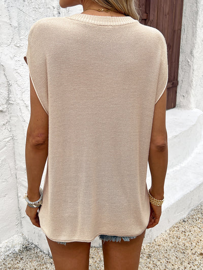 Casual Simple Short Sleeved Solid Color T shirt Woolen Women Clothing Autumn Winter