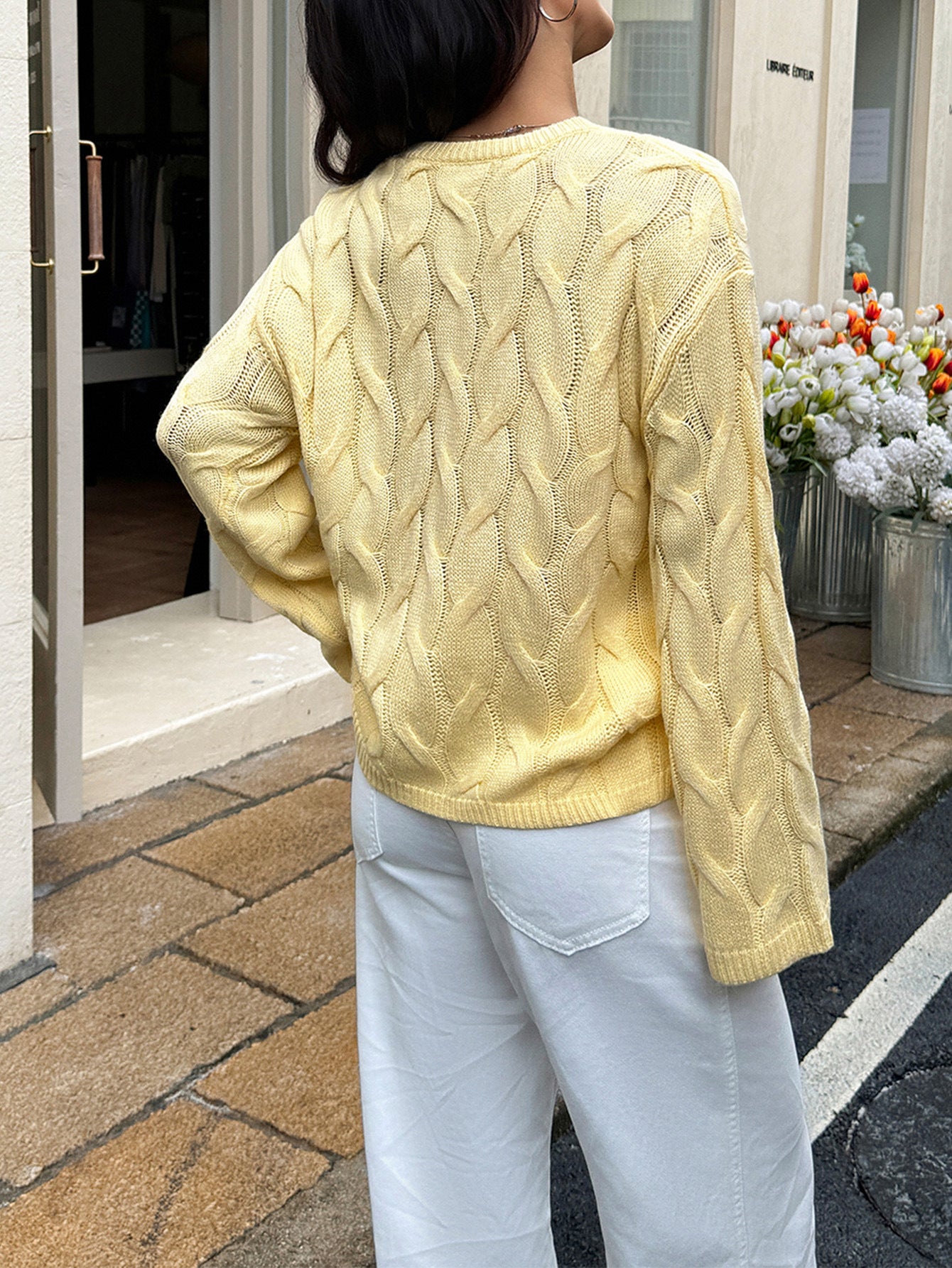 Women Casual Minimalist Long Sleeve Solid Color Vest Sweater