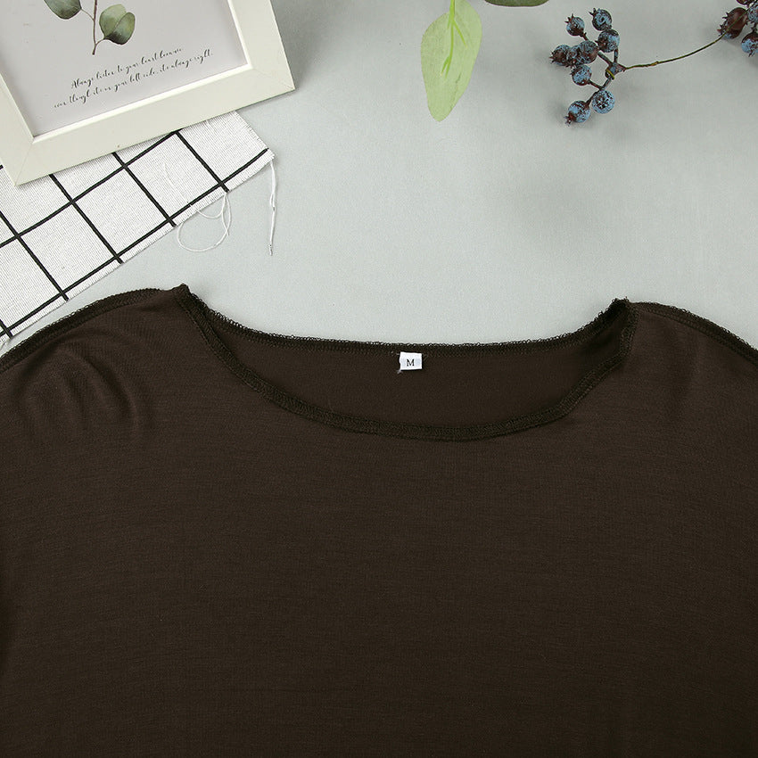 Summer Knitted Rayon Pajamas Set Comfortable Simple Can Be Worn outside Ladies Homewear