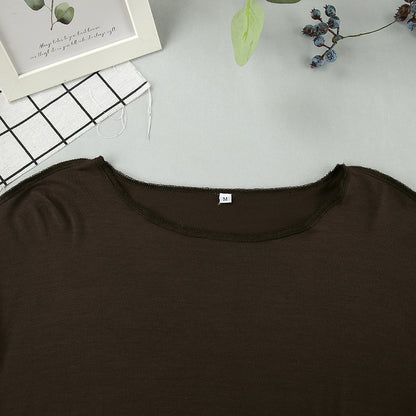 Summer Knitted Rayon Pajamas Set Comfortable Simple Can Be Worn outside Ladies Homewear