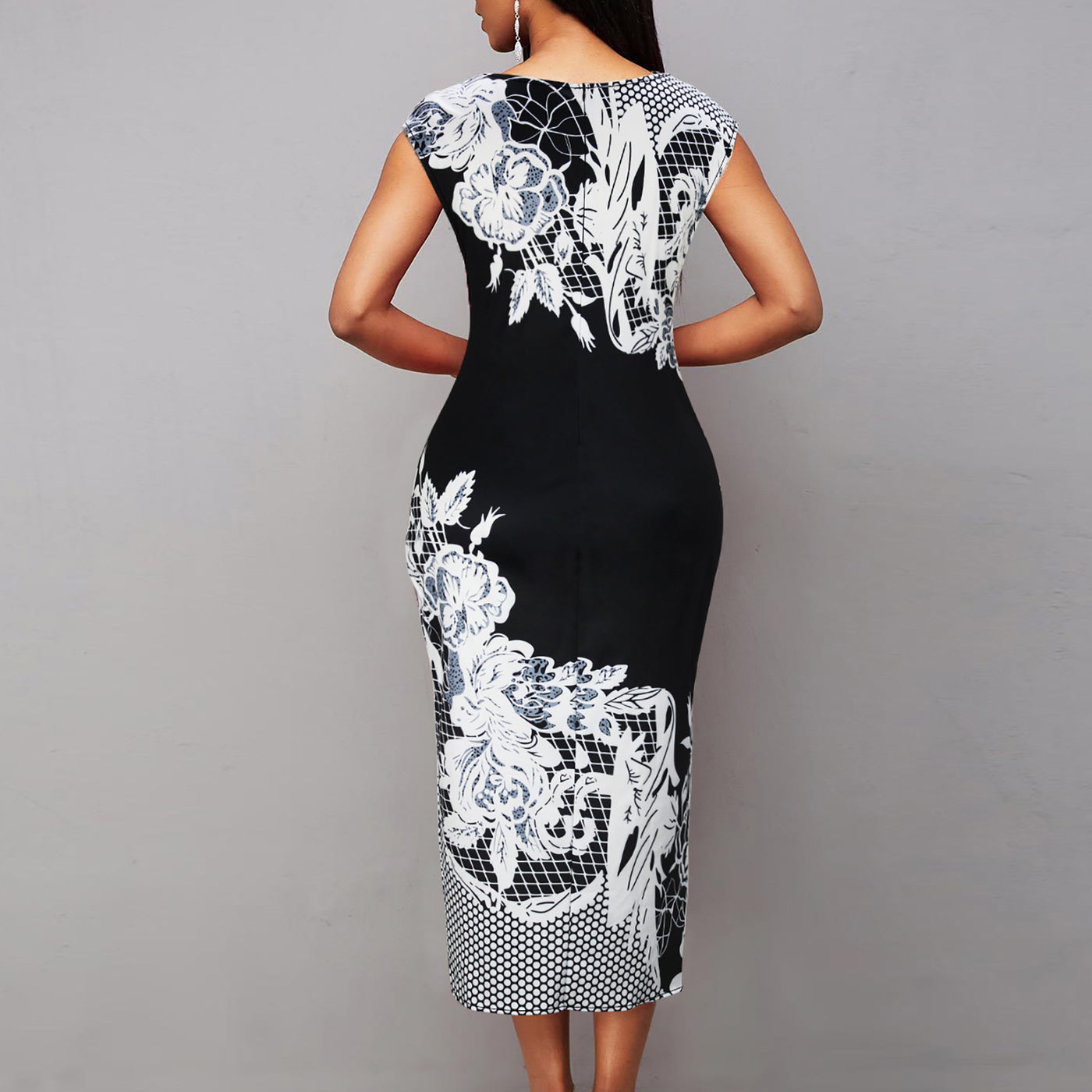 Plus Size Summer Women Clothing Office Cheongsam Sheath Slim Fit Dress