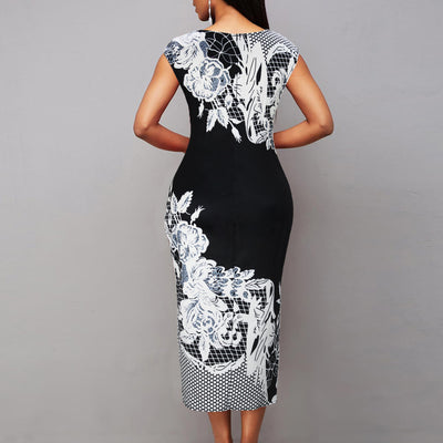 Plus Size Summer Women Clothing Office Cheongsam Sheath Slim Fit Dress