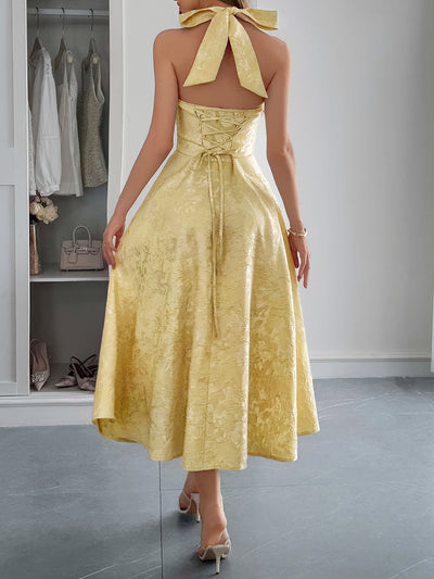 Elegant Elegant Halter Waist Maxi Dress Women Clothing Summer
