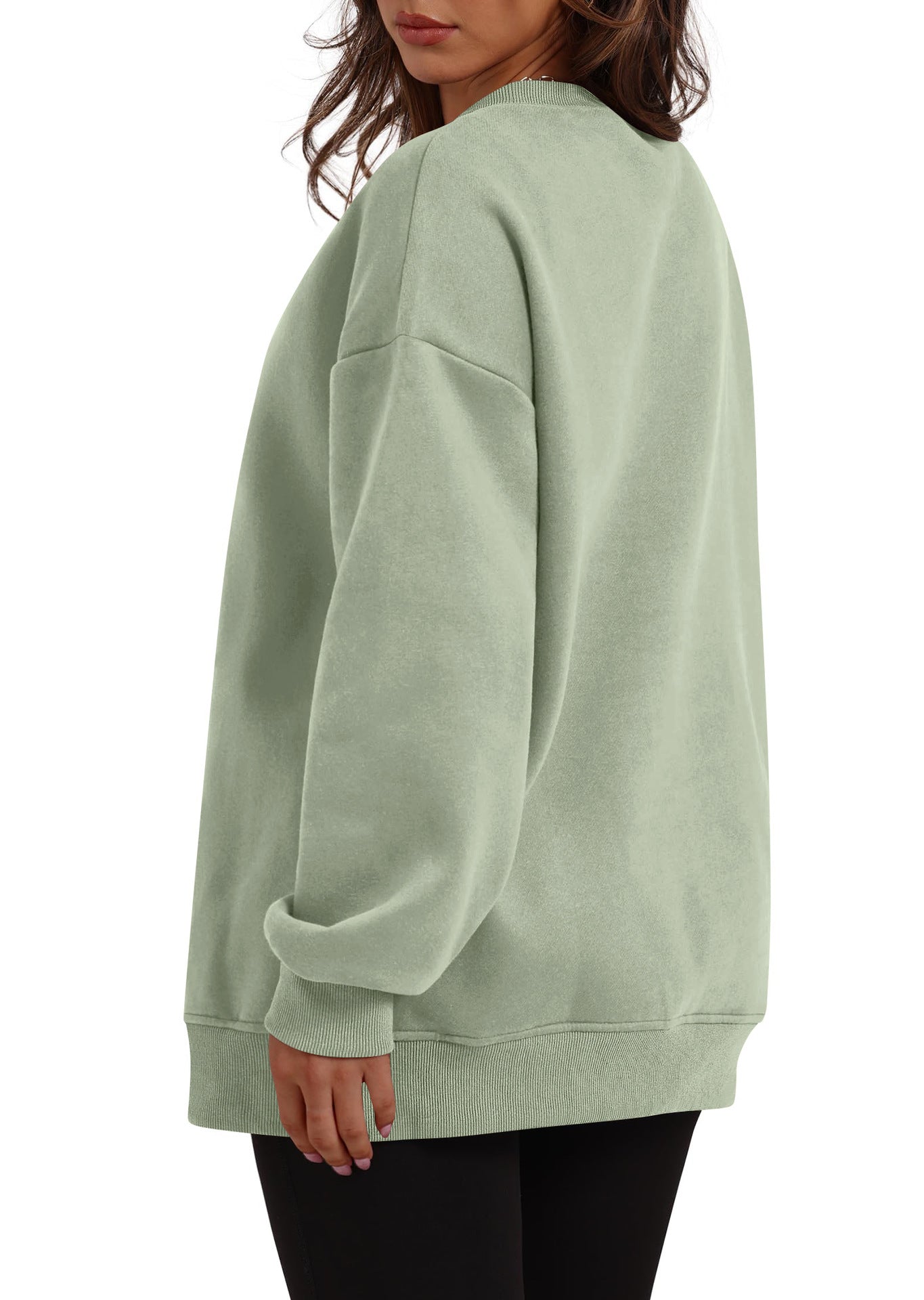 Autumn Winter Women round Neck Long Sleeved Sweatshirt Pullover Fleece Sweater