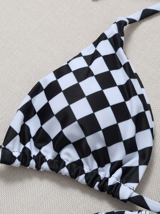 Mesh Grid Sexy Three Piece Set