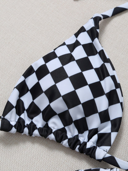 Mesh Grid Sexy Three Piece Set