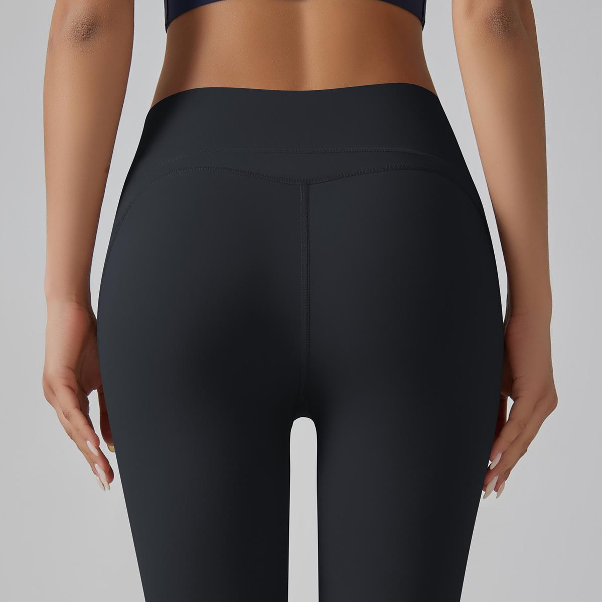 High-Strength Skinny Yoga Pants Composite High Waist Belly Contracting Sports Trousers High Elastic Ultra Thin Quick Drying Fitness Pants for Women