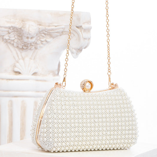 Trendy Elegant Pearl Bag Socialite Dress Dinner Party Hand Bag Crossbody Bag Dinner Bag