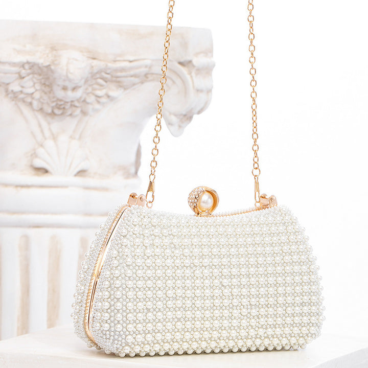 Trendy Elegant Pearl Bag Socialite Dress Dinner Party Hand Bag Crossbody Bag Dinner Bag - GLAMWEARS