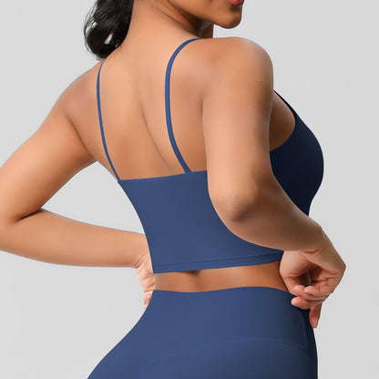 Yoga Jacket Sports Solid Color Underwear with Chest Pad Thin Strap Beauty Back Fitness Vest Camisole Yoga Clothes