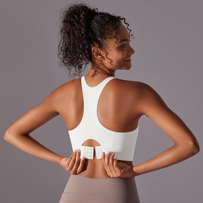 High Strength Sports Underwear One Piece Chest Pad Seamless Hook Eye Closure Yoga Vest Shockproof Push up Beauty Back Yoga Bra