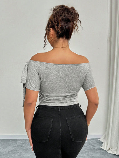 Plus Size Women Sexy off Neck Tube Top T shirt Summer Adult Lady like Woman Graceful Tube Top