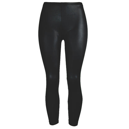 Faux Leather Leggings Popular Leather Pants Thin Large Stretch Feet Pants Cropped Pants
