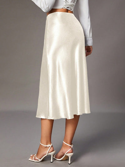 Women Clothing Brand Satin Satin Skirt High Sense Small Artificial Silk Skirt Women Skirt