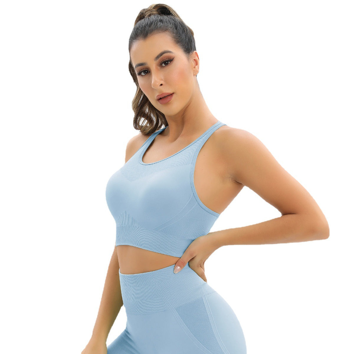 Breathable Yoga Vest Running Exercise Underwear Seamless Back Shaping Shockproof Push Up Sports Bra