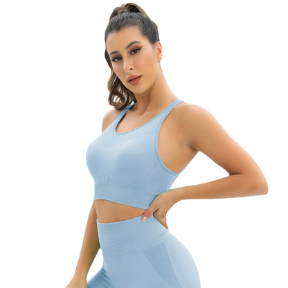 Breathable Yoga Vest Running Exercise Underwear Seamless Back Shaping Shockproof Push Up Sports Bra