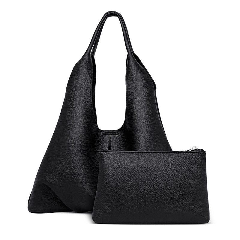 Shoulder Tote Bag for Women Simple Soft Leather Shoulder Bag Office Large Capacity Composite Bags Women - GLAMWEARS