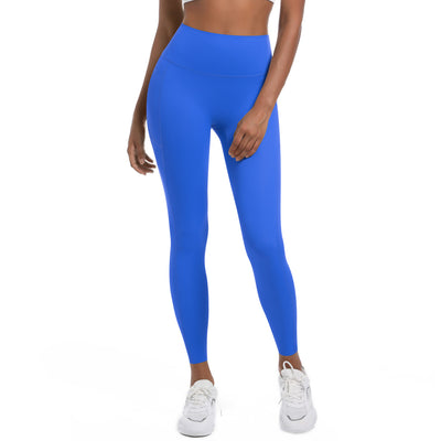 High Strength Skinny Yoga Pants Seamless High Waist Belly Contracting Sports Trousers High Elastic Side Pocket Quick-Drying Fitness Pants