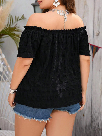 Women Clothing Sweet Spicy Tube Top T shirt Summer Solid Color off Neck Short Top