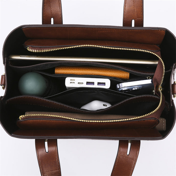 Handbag Patchwork Bag Women Special Interest Design High Grade Tote Bag Large Capacity Office Women Bag Crossbody - GLAMWEARS